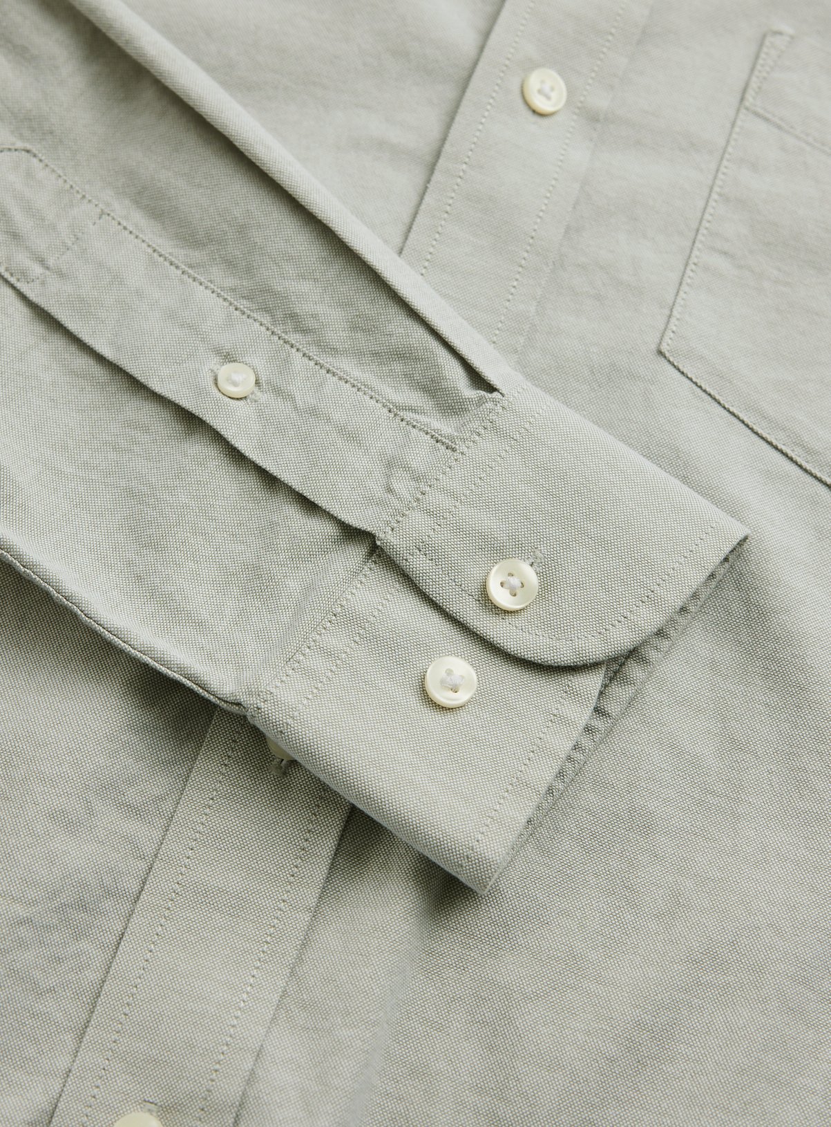 Light Green Slim Fit Long Sleeve Oxford Shirt L - Image 4 thumbnail